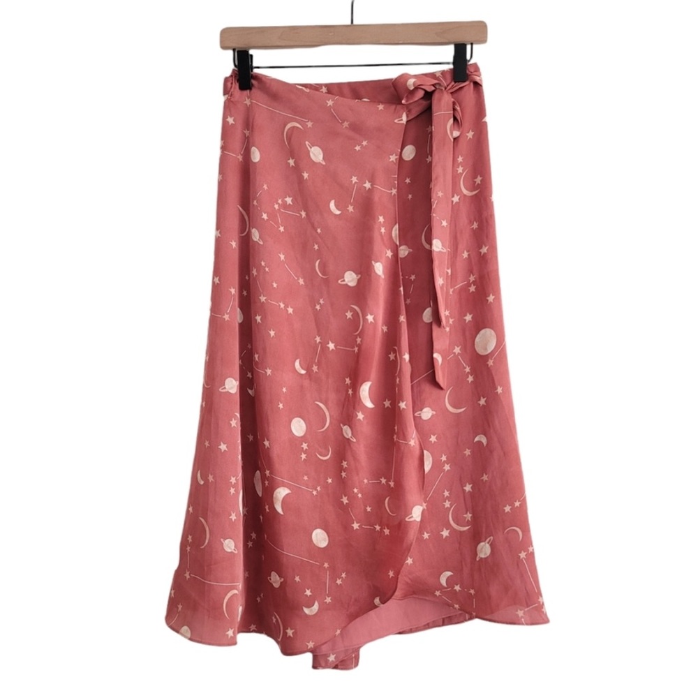 Lovers + Friends x Revolve Margarita Midi Skirt Pink Constellation Wrap Skirt